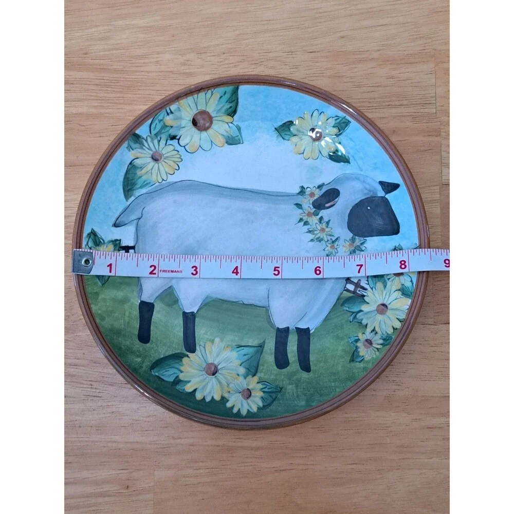 Cracker Barrel Susan Winget Farmhouse Salad Plate Whimsical Sheep Floral